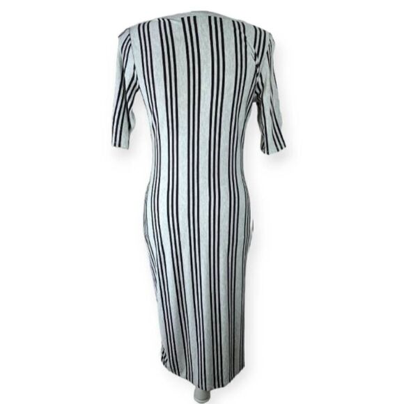 LULAROE JULIA DRESS GRAY/BLAK STRIPE SZ.S NWT. - Picture 4 of 7